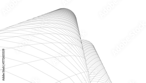 abstract buildings, architectural drawing 3d
