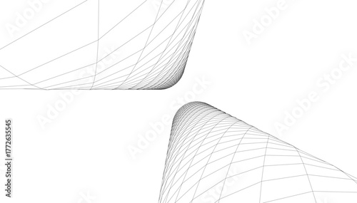 abstract buildings, architectural drawing 3d