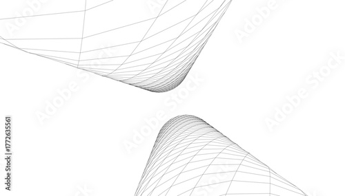 abstract buildings, architectural drawing 3d