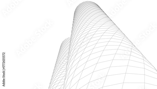 abstract buildings, architectural drawing 3d