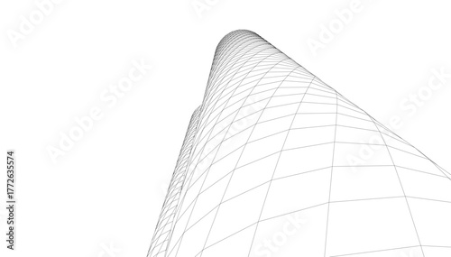 abstract buildings, architectural drawing 3d