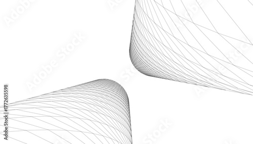 abstract buildings, architectural drawing 3d