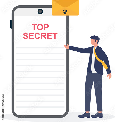 illustration of business company document confidentiality

