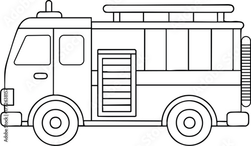 A cute truck vector illustration for kids coloring page