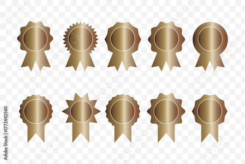 red ribbon and banner. set of premium quality and guarantee labels isolated on white background. vector illustration