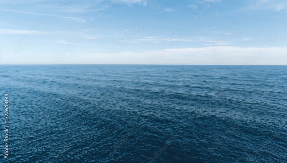 Fototapeta premium Gentle waves on the ocean's azure surface, seasonal change