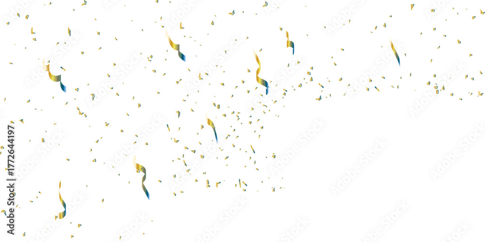 Obraz premium Celebratory confetti and streamers on a white background for celebration creating a festive atmosphere image