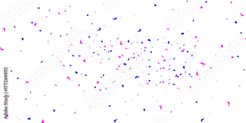 Scattered confetti in shades of pink blue and yellow and magenta falling  creating a festive and celebratory atmosphere visually appealing White Background.	