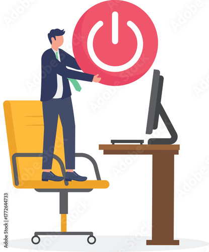  illustration of a company in a worrying state of closure and bankruptcy
