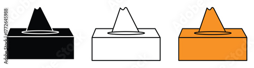 Modern Tissue Box Graphics — Disposable Paper Product Icons for Health, Home, and Personal Use.