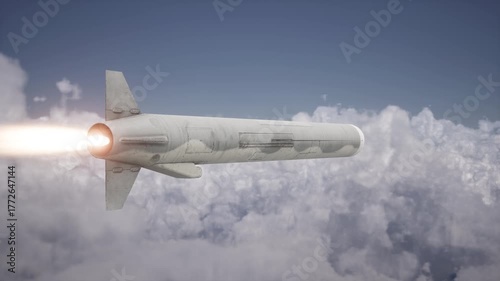Missile BGM-109 In The Clouds