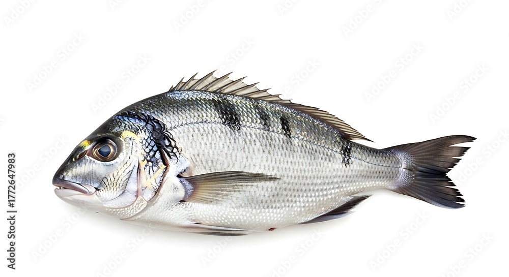Obraz premium Fresh dorado fish isolated on white background