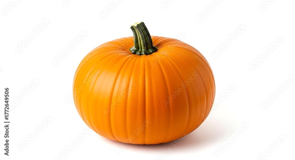 Obraz premium A single orange pumpkin isolated on white background