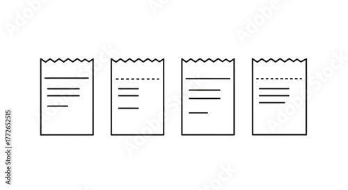 Four simple checklist or receipt icons for business and finance design elements vector