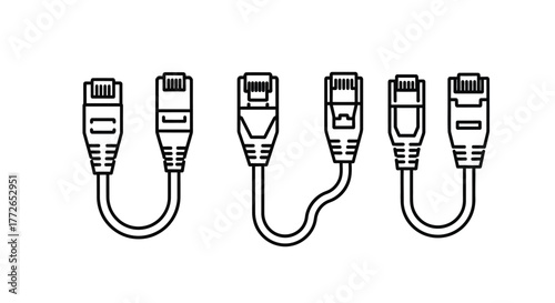 Network cable extenders rj45 female to female coupler ethernet connector adapters vector