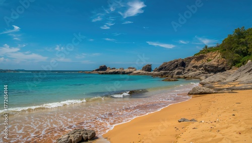Rocky shore at ebb tide