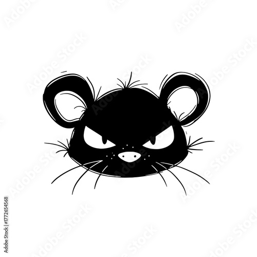 Tasmanian Devil. Tasmanian Devil simple black and white line art vector logo