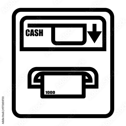 Cash withdrawal machine icon