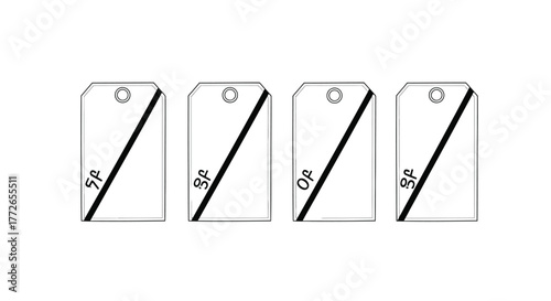 Four stylized smartphone icons showing camera aperture angles and adjustments vector