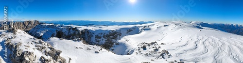 winter hiking in dolomiti di brenta italy
