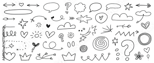 Hand drawn doodle elements vector graphics scalable eps illustration collection vector