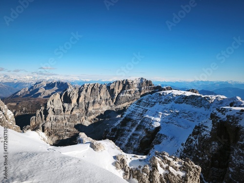winter hiking in dolomiti di brenta italy
