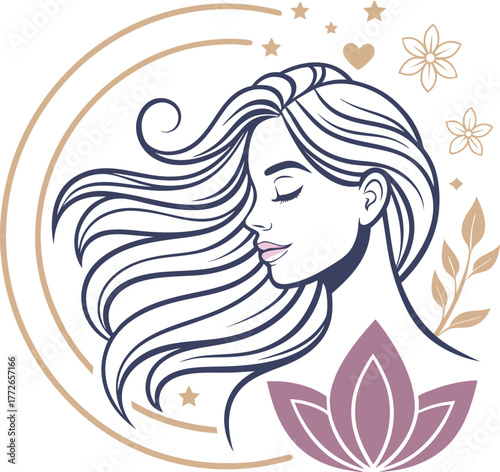 Beauty salon and spa doodle set. Skin care and natural treatment, natural cosmetics concept, time for yourself. Spa with aroma oil, nail file, sleep mask and other care items.	