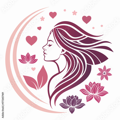 Beauty salon and spa doodle set. Skin care and natural treatment, natural cosmetics concept, time for yourself. Spa with aroma oil, nail file, sleep mask and other care items.	