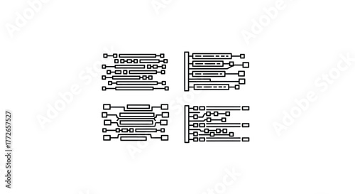 Mechanical engineering technical drawings showing turnbuckles for tension adjustment and load bearing applications vector