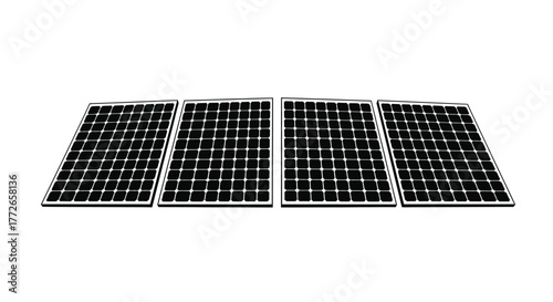 Renewable energy solar panels array grid clean power generation technology landscape vector