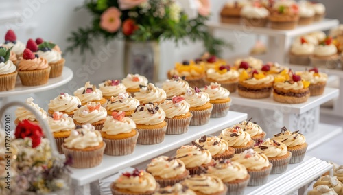 Assorted Baked Treats Displayed On A Buffet Table, Ideal For Dessert Selection