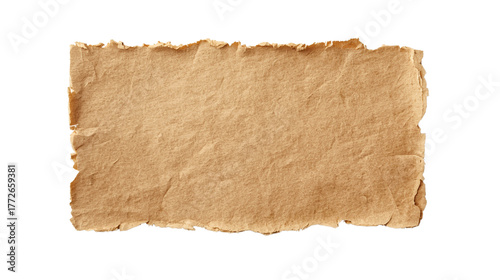 Light Brown Rectangular Speech Bubble with Subtle Torn Paper Edges