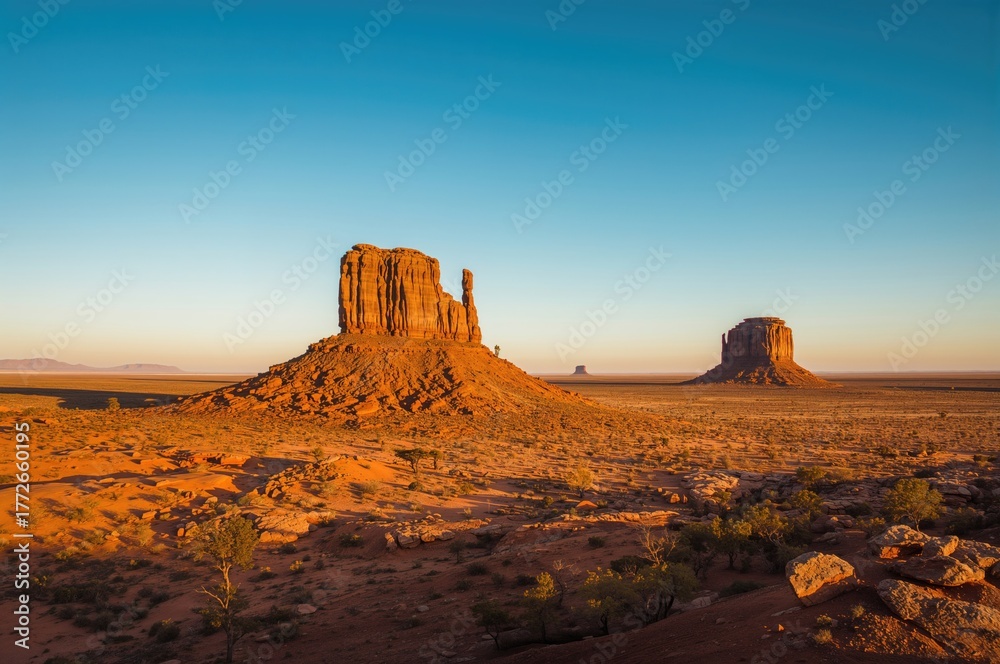 Fototapeta premium Unique Stone Formation Shaped Like Pipes in a Desert Landscape