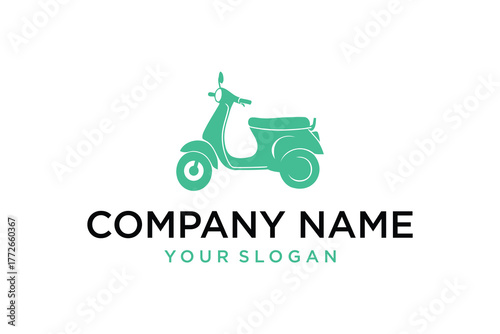 Vintage Mint Green Scooter Logo Design