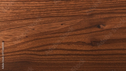 Brown wooden board table viewed horizontally, ideal for food presentation or serving.