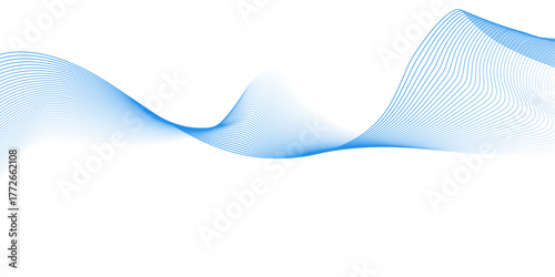Abstract blue wave design vector illustration with flowing lines and soft curves
