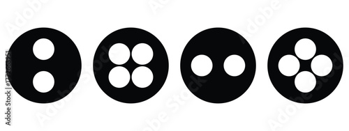 Solid Sewing Button Icon – Minimal Vector Silhouette for UI, Web, and Infographic Design