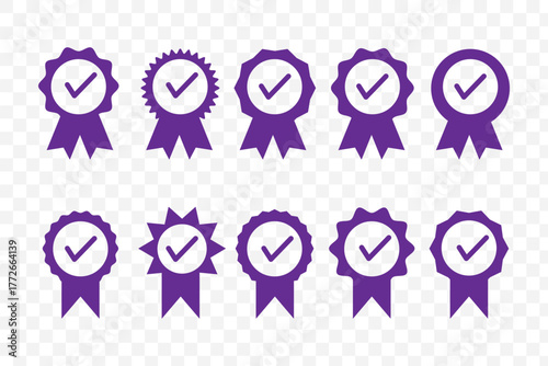 Verified badge icon tick symbol vector approved check mark icon. Set of Verified badge symbol collection. Profile verified badge. Guaranteed signs. Vector. blue Certificate badge Quality certify icon.