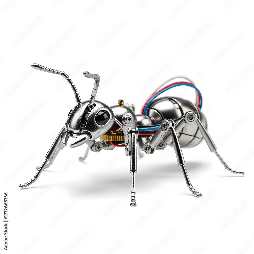 Fototapeta premium Robotic ant isolated on white background