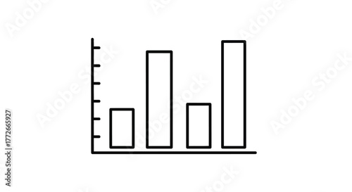 Simple bar chart graph data analysis financial report business statistics presentation vector