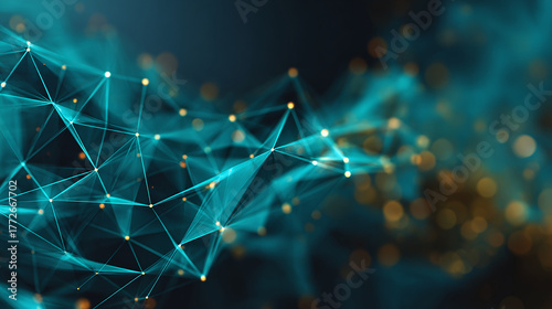 A mesmerizing illustration of interconnected digital network, showcasing the complexity of modern technology. The image is filled with glowing dots and lines, creating a sense of depth and innovation