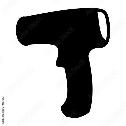 Silhouette of a contactless infrared thermometer used for taking temperatures