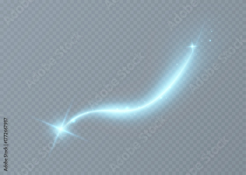 Glowing starlight with a soft blue glow and sparkles on a transparent background. Suitable for creating magical effects, New Year's compositions, and game interfaces.