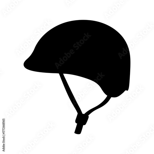 Simple silhouette illustration of a modern bicycle or skating helmet design