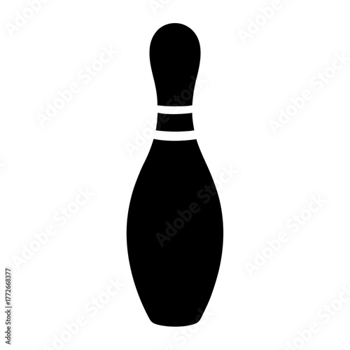 Silhouette of a bowling pin, a symbol of sports and recreation