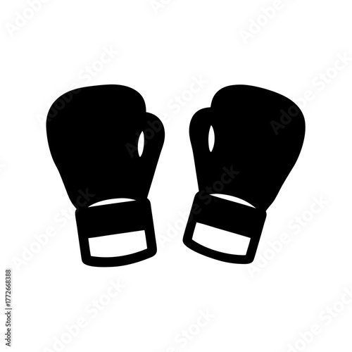 Pair of Black Boxing Gloves Isolated on a White Background Ready for a Fight