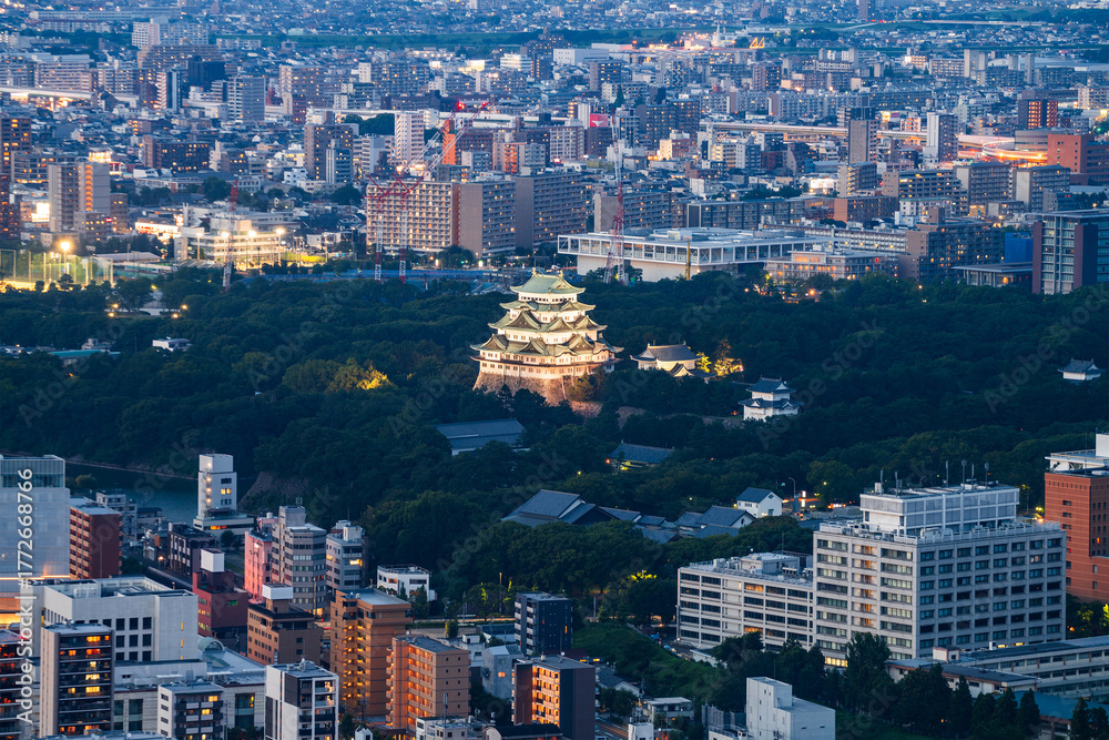 Obraz premium Nagoya, Japan Cityscape at Dusk