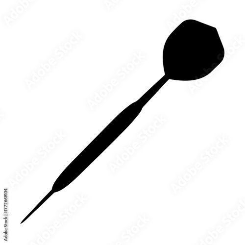 Stylized black dart on a white background showcasing simplicity and precision