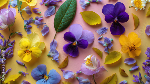 Creative Floral Layout With Paper Card Note
