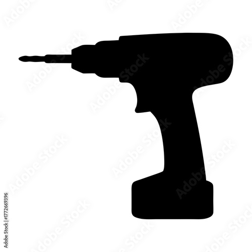 Silhouette of a cordless power drill, a versatile and essential tool